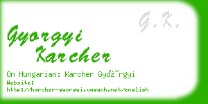 gyorgyi karcher business card